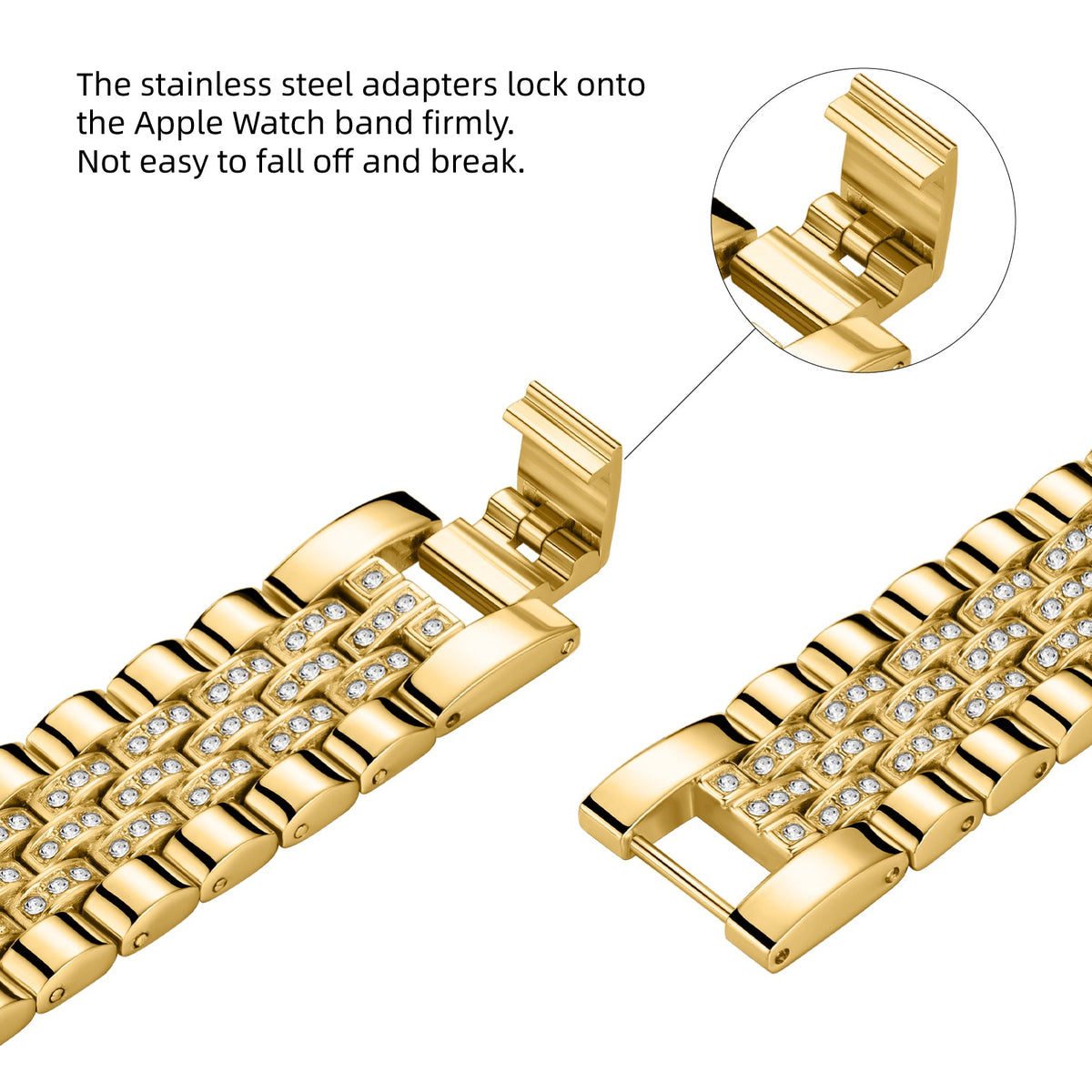 316L Stainless Steel Diamond Apple Watch Bracelet