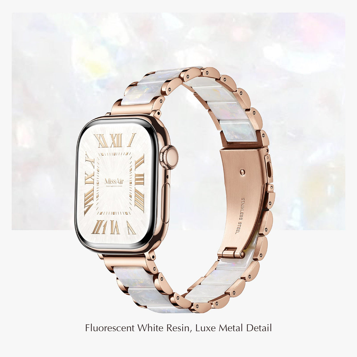 316L Stainless Steel Resin Inlay Apple Watch Bracelet – Adjustable Band