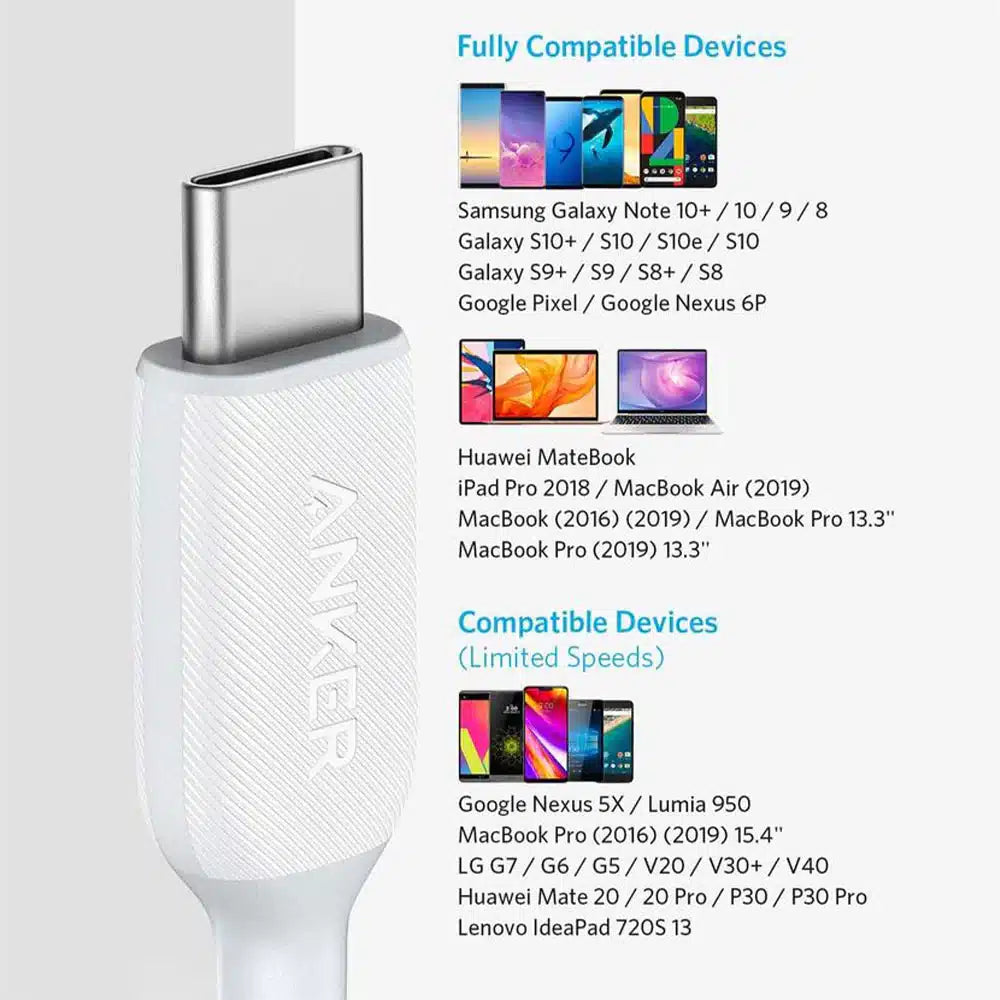 Anker PowerLine Type-C To Type-C Cable 60W Fast Charging 0.9m