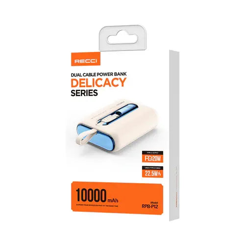 Recci  Dual Cable Fast Charging Power Bank 10000mAh