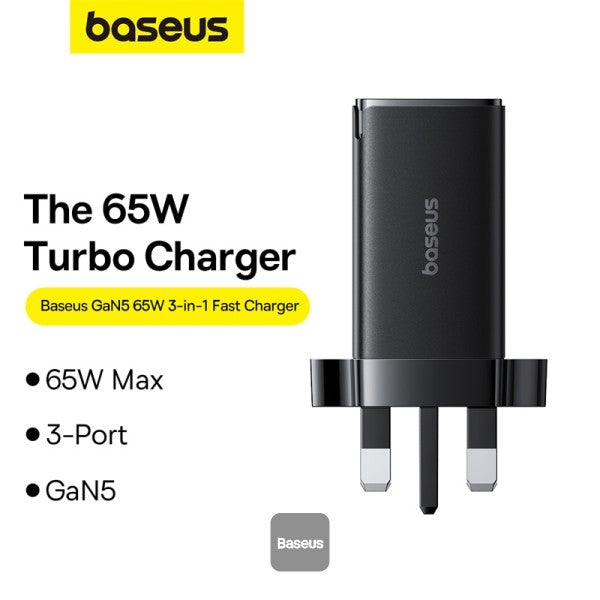 Baseus GaN5 Pro 65W 3 Port Fast Charger