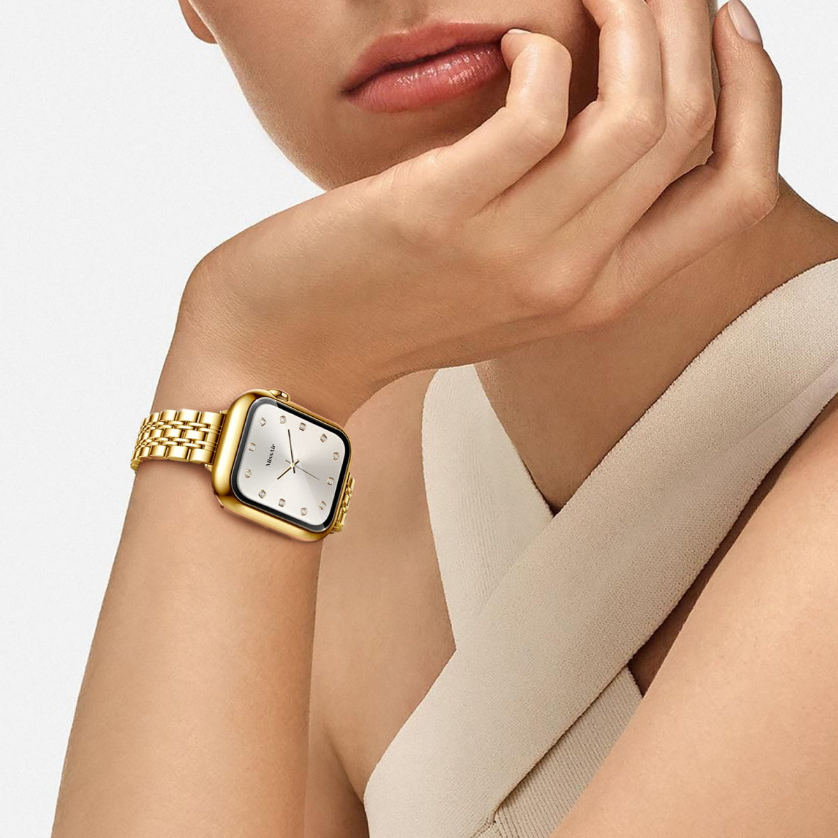 316L Stainless Steel Eterna Apple Watch Bracelet Set - 18k Gold Plated