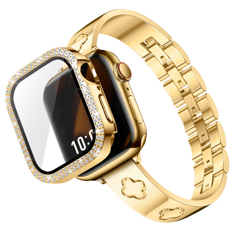 316L Stainless Steel LOVE LUCK Apple Watch Bracelet Set - 18k Gold Plated