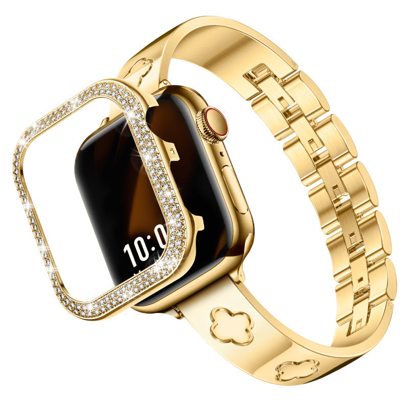 316L Stainless Steel LOVE LUCK Apple Watch Bracelet Set - 18k Gold Plated