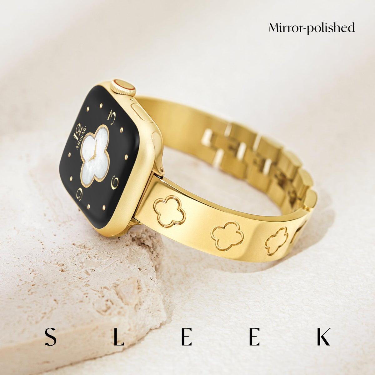 316L Stainless Steel LOVE PLUS Apple Watch Bracelet - 18k Gold Plated