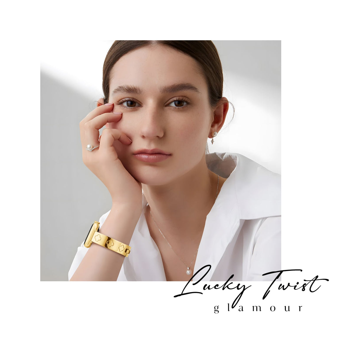 316L Stainless Steel LOVE PLUS Apple Watch Bracelet - 18k Gold Plated