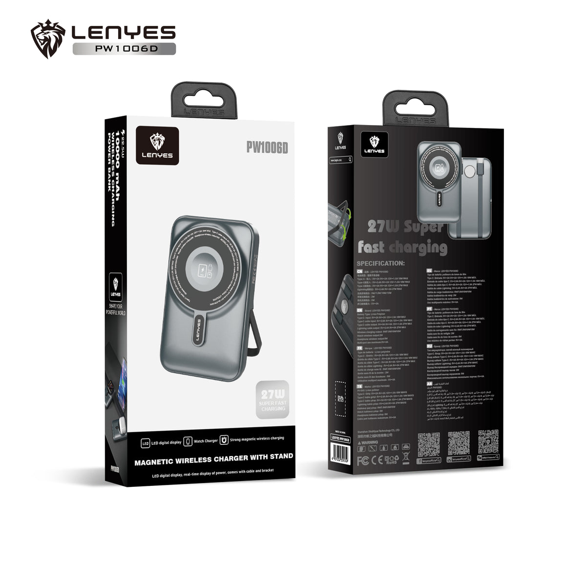 lenyes powerbank 27w wireless
