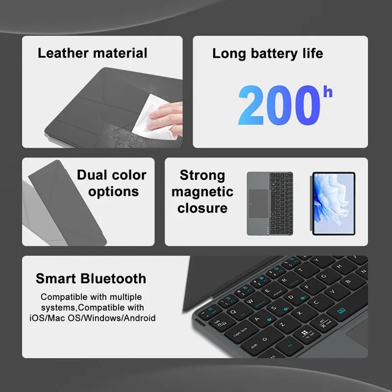 Bluetooth 5.0 Folding Keyboard With Touchpad