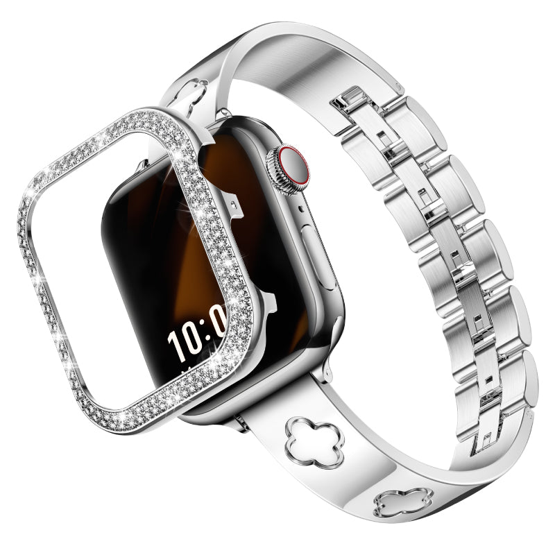 316L Stainless Steel LOVE LUCK Apple Watch Bracelet Set - 18k Gold Plated