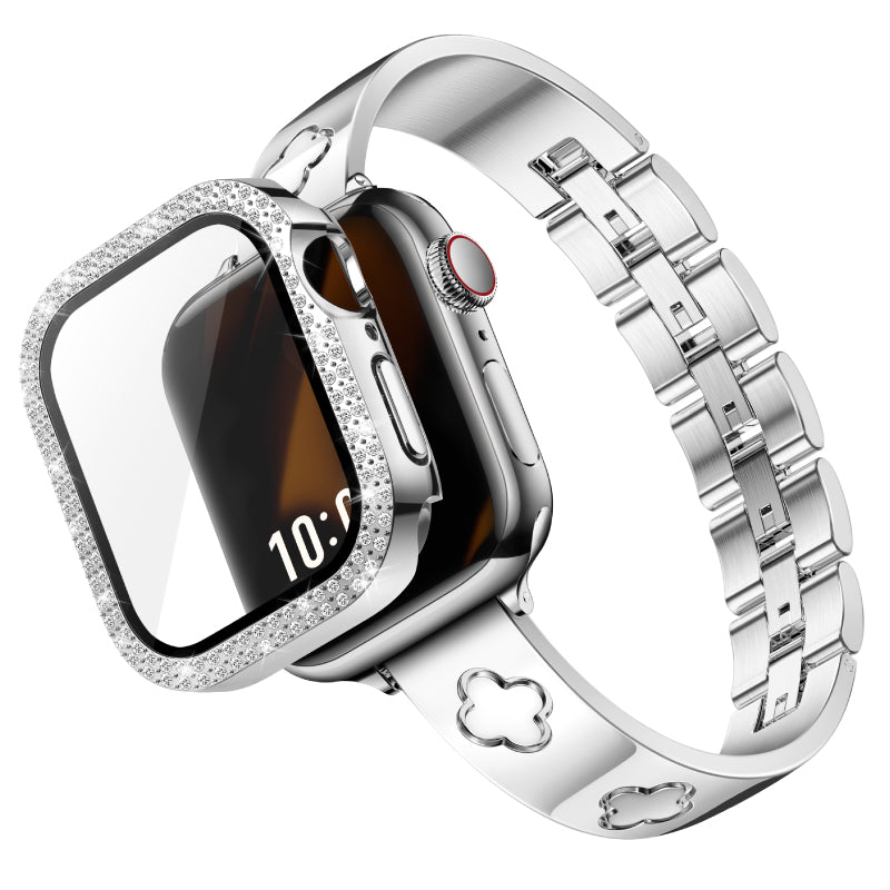 316L Stainless Steel LOVE LUCK Apple Watch Bracelet Set - 18k Gold Plated