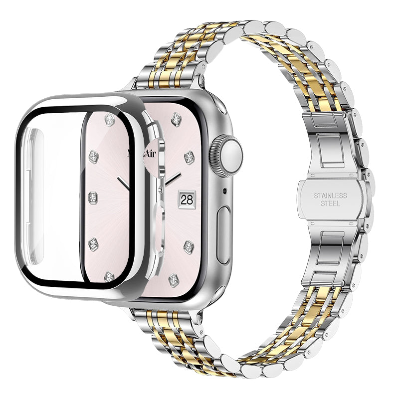 316L Stainless Steel Eterna Apple Watch Bracelet Set - 18k Gold Plated