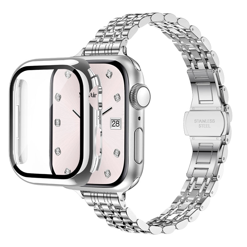 316L Stainless Steel Eterna Apple Watch Bracelet Set - 18k Gold Plated