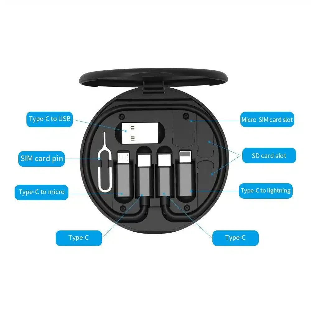 YESIDO 6in1 Charging Data Cable Storage Box