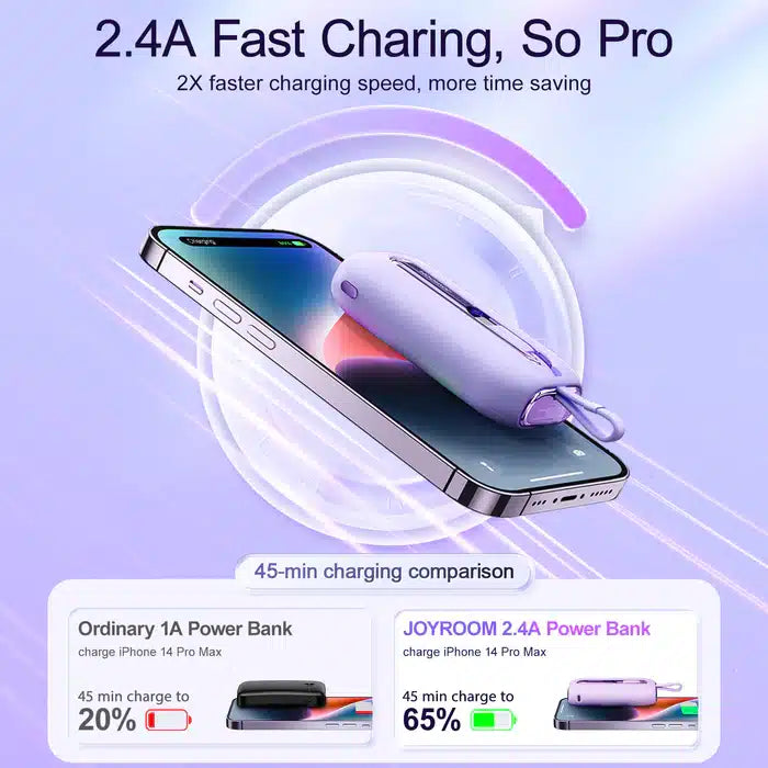 JR-L013 22.5w  mini Power Bank 10000mAh with Dual Cables