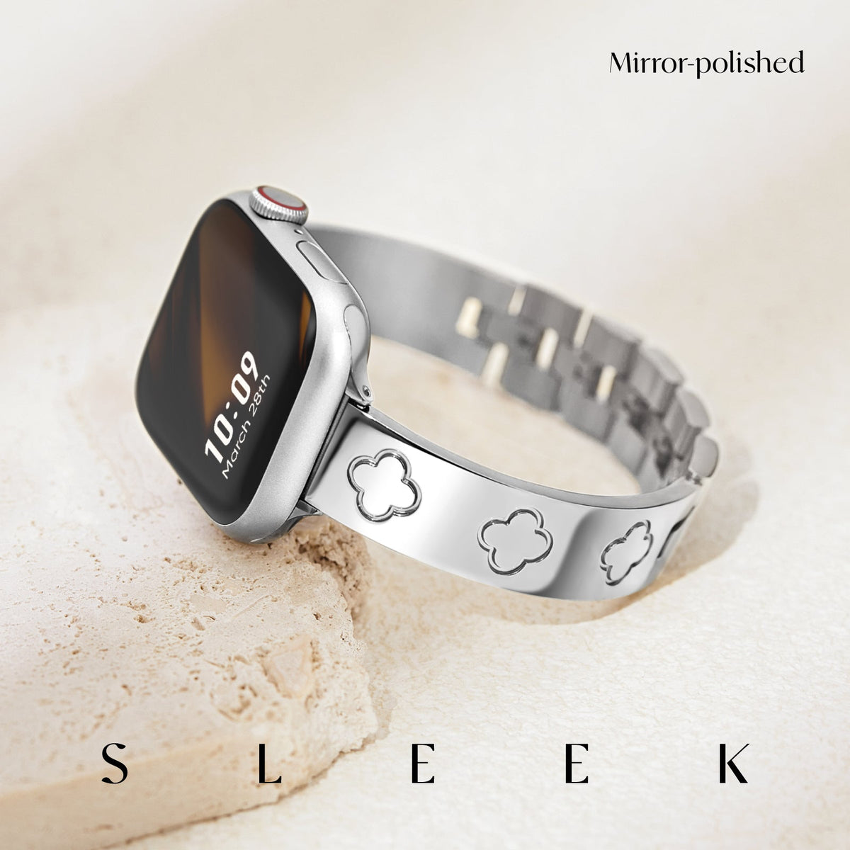 316L Stainless Steel LOVE LUCK Apple Watch Bracelet Set - 18k Gold Plated