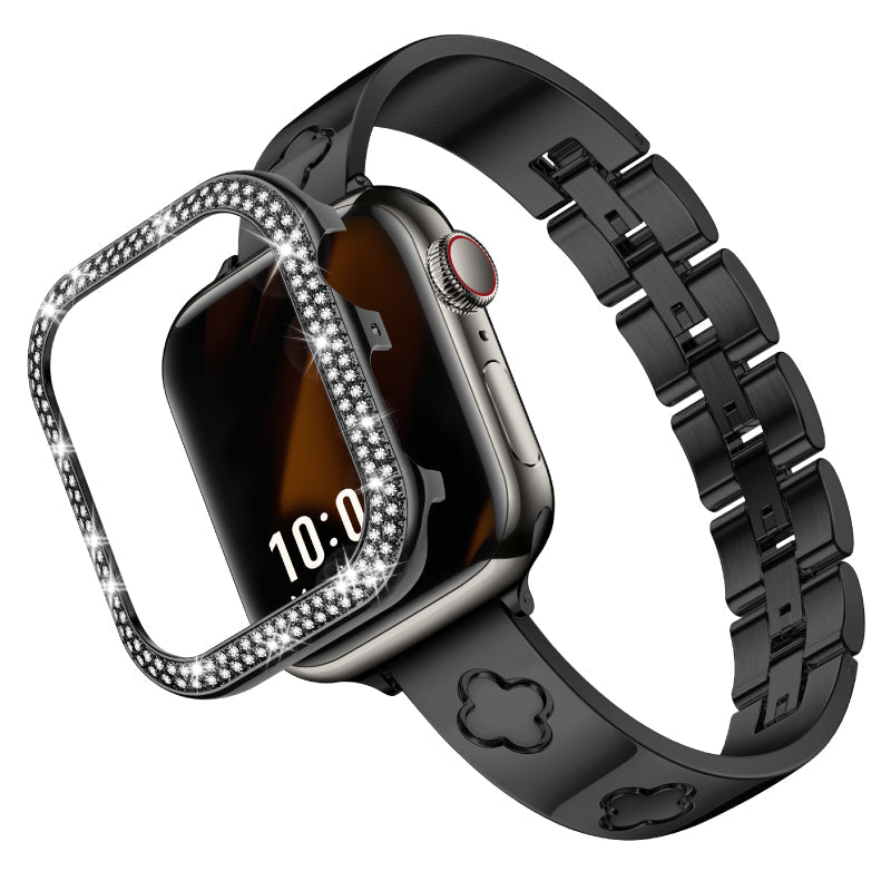 316L Stainless Steel LOVE LUCK Apple Watch Bracelet Set - 18k Gold Plated