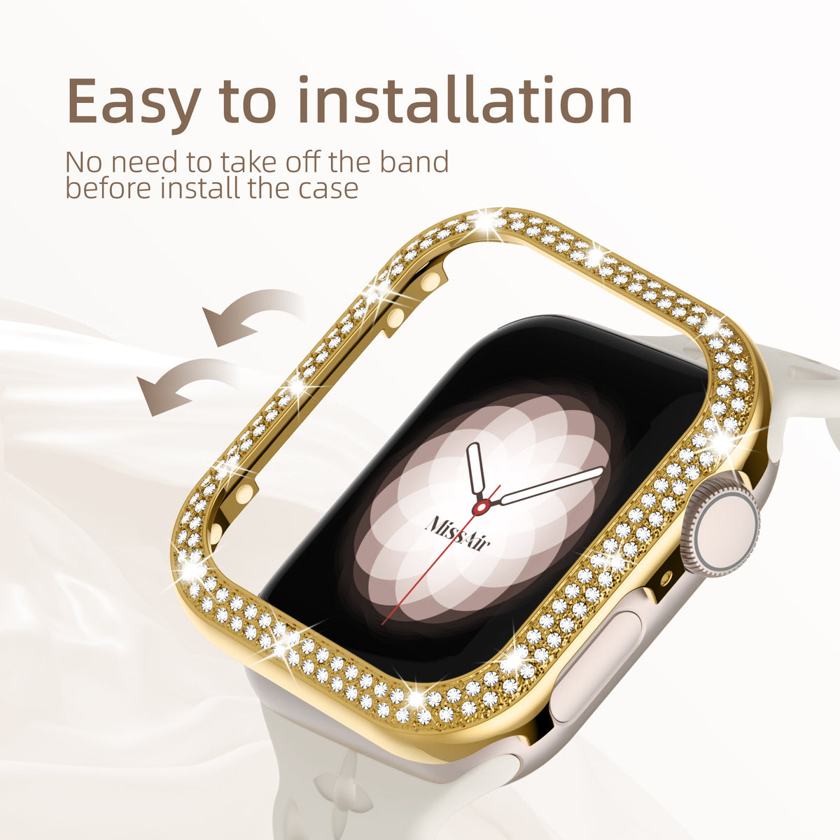316L Stainless Steel Diamond Apple Watch Cover Case