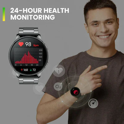 Amazfit Pop 3R Smart Watch With 1.43" 3.6 Cm AMOLED Display, BT Calling and AI Voice Assistance (Limited Classic Edition) - Metallic Black
