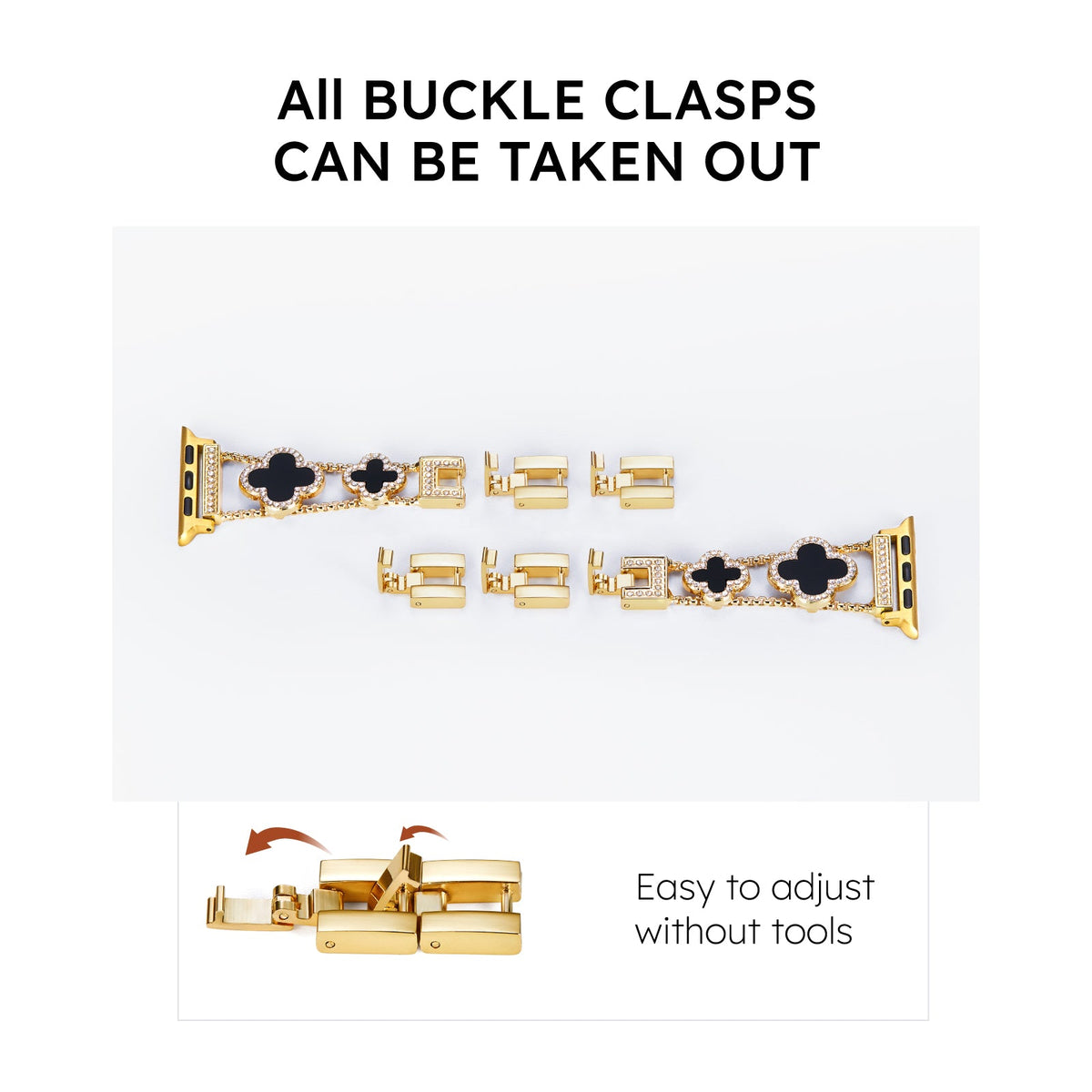Clover Apple Watch Bracelet - 16k Gold Plated