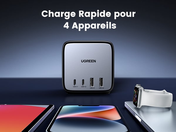 Ugreen 65W USB C GaN Charging Station-6 Ports Desktop Charger