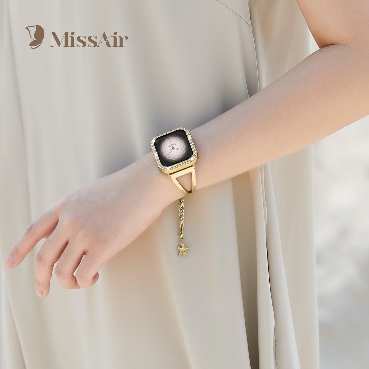 316L Stainless Steel Diamond Apple Watch Cover Case