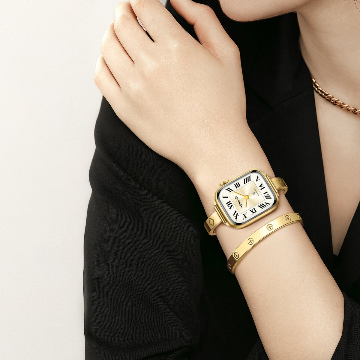 Love Luck Slim Four-Leaf Clover Apple Watch Bracelet - 18K Gold Plated
