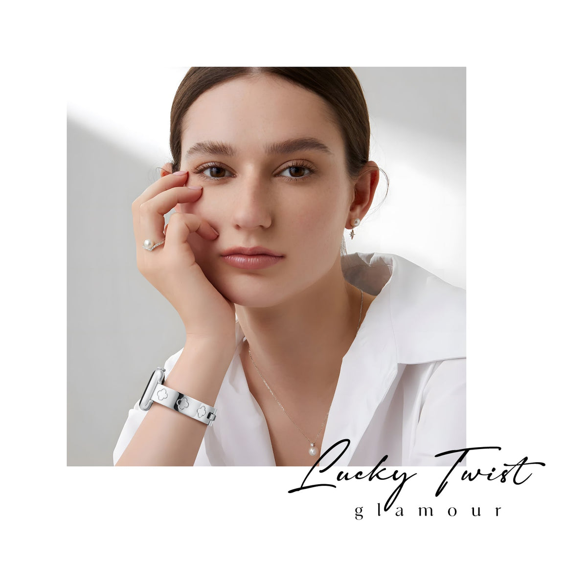 316L Stainless Steel LOVE LUCK Apple Watch Bracelet Set - 18k Gold Plated