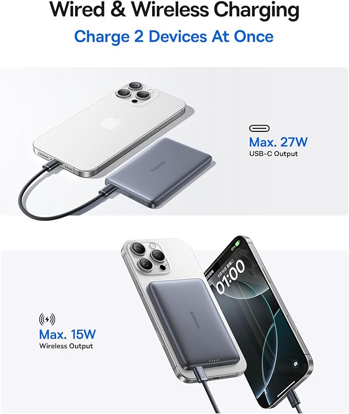 Baseus PicoGo Ultra-Slim Qi2 Magnetic Power Bank 10000mAh