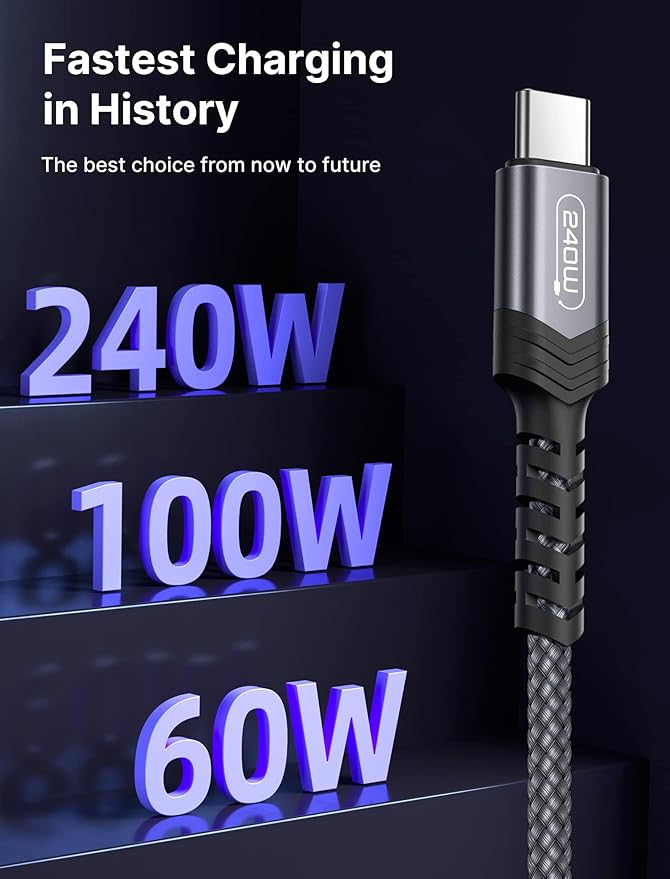 JSAUX 240W USB C to USB C Cable 3m