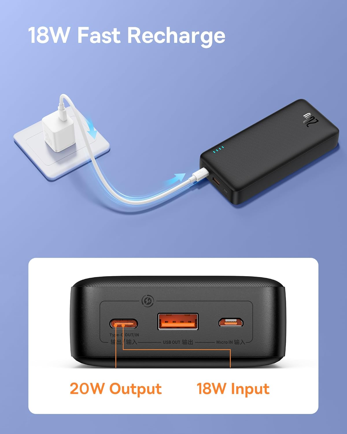 Baseus Airpow Fast Charge Power Bank 20000mAh 20W Cluster