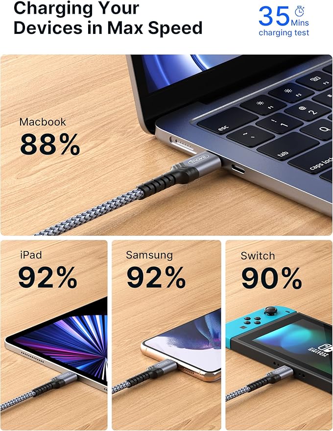 JSAUX 240W USB C to USB C Cable 3m
