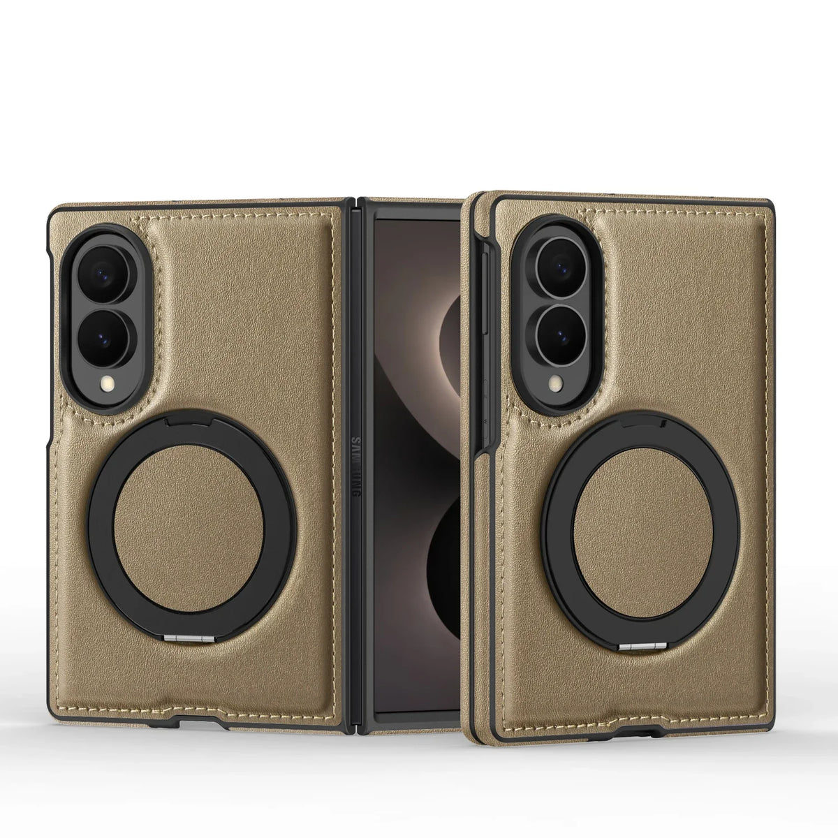 360° Magnetic Leather Ring Stand Case For Galaxy Z Fold 8 Series