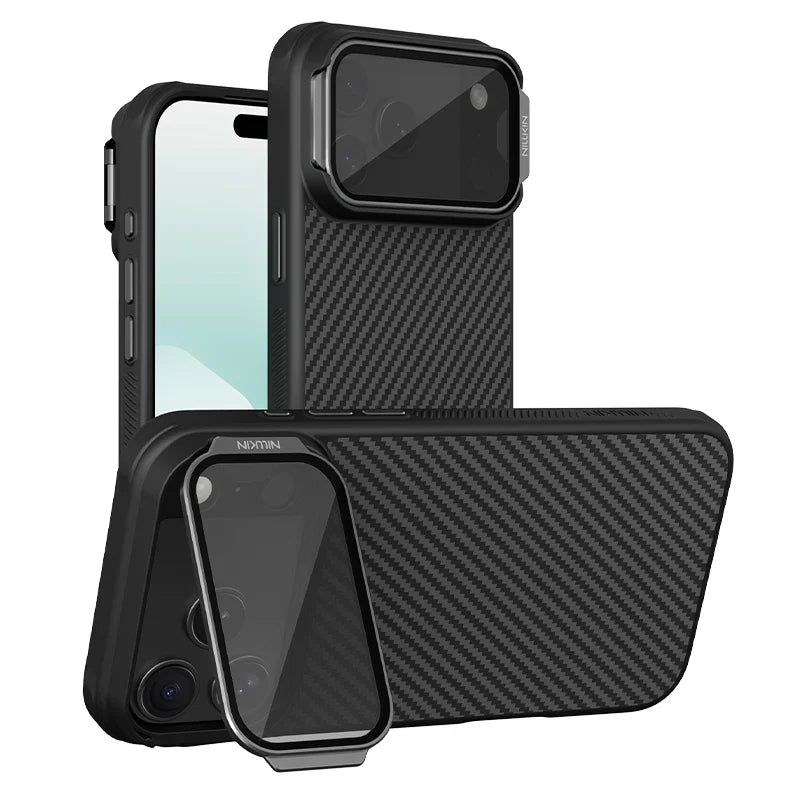 Carbon Fiber Texture Kickstand iPhone case