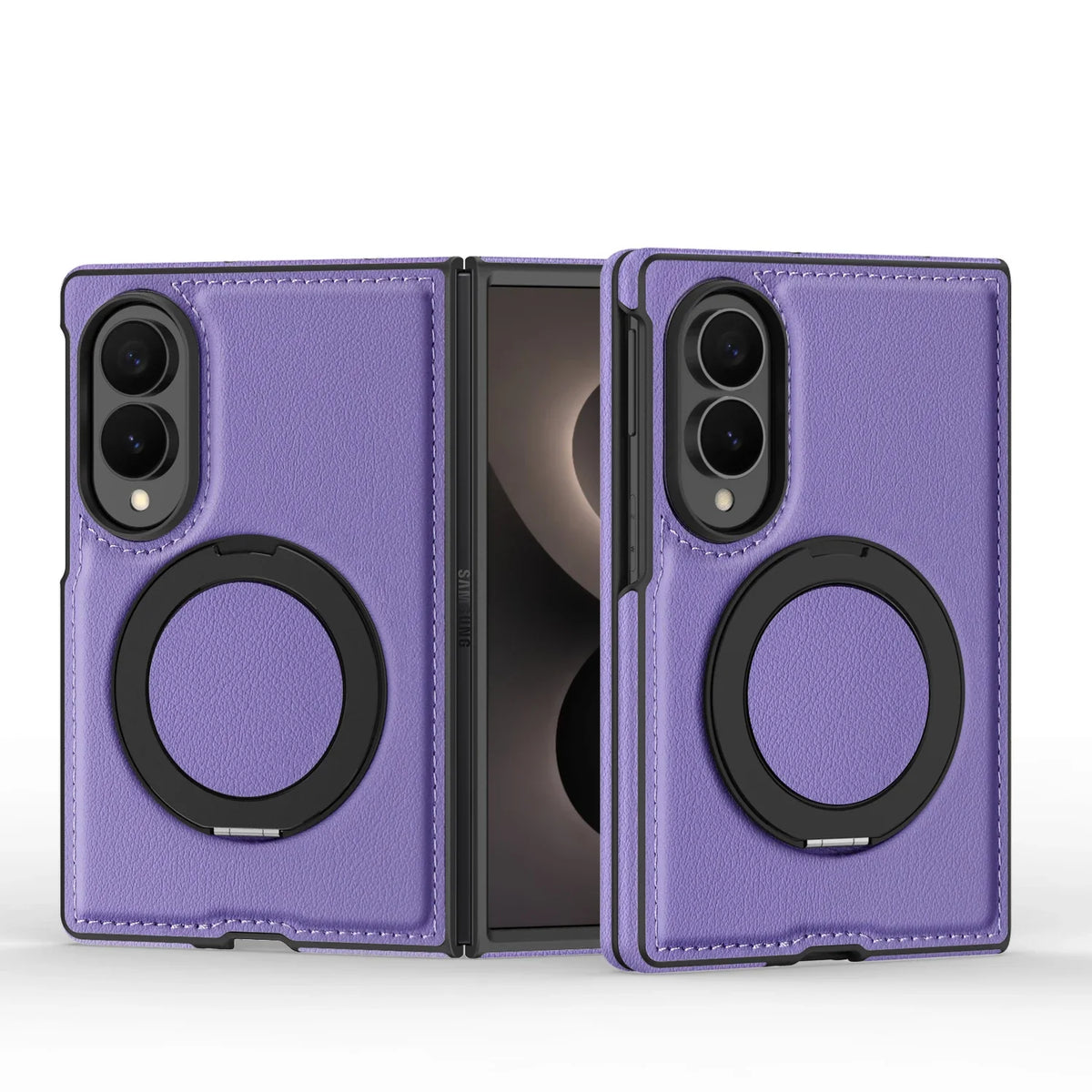 360° Magnetic Leather Ring Stand Case For Galaxy Z Fold 8 Series