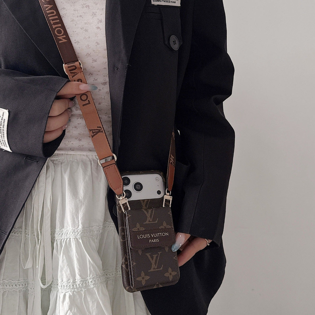 The Bag Life — Brown Monogram iPhone Crossbody Case