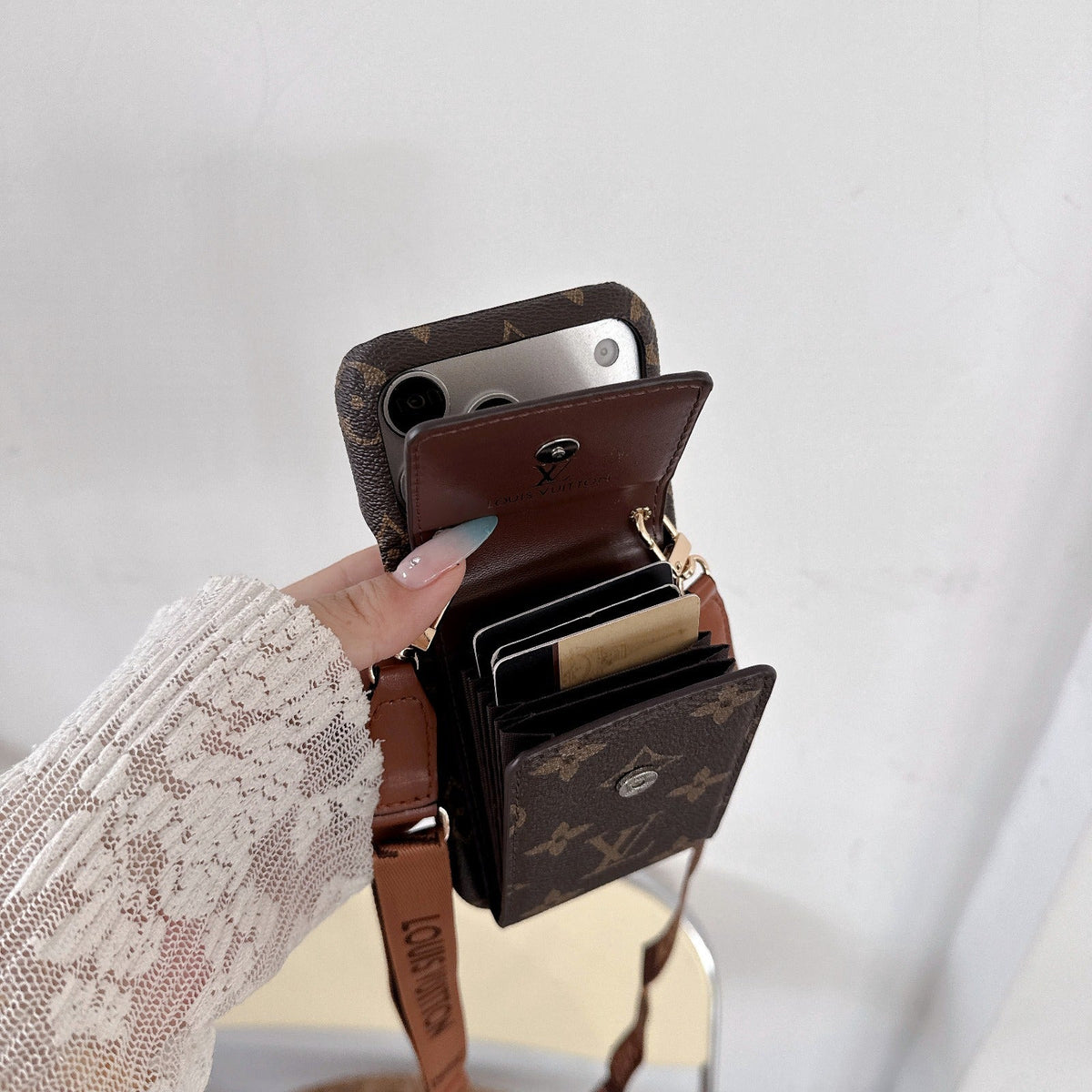 The Bag Life — Brown Monogram iPhone Crossbody Case