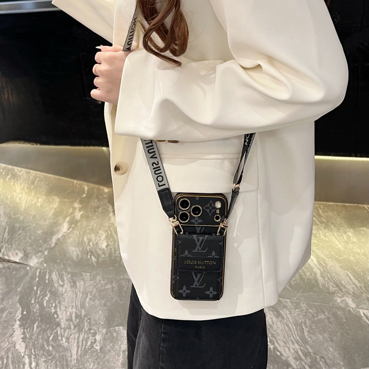 The Bag Life — Brown Monogram iPhone Crossbody Case