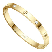 LOVE Bangle Bracelet – 14K Gold Plated Fashion Rhinestone Decorated Jewelry