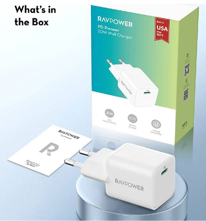 Ravpower GaN PD 20W Wall Charger
