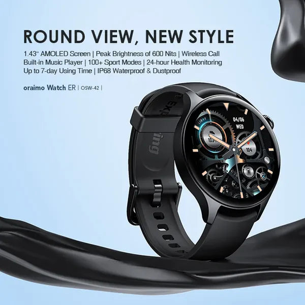Oraimo, Smartwatch (OSW-42), 1.43" Screen with Bluetooth Calling Features